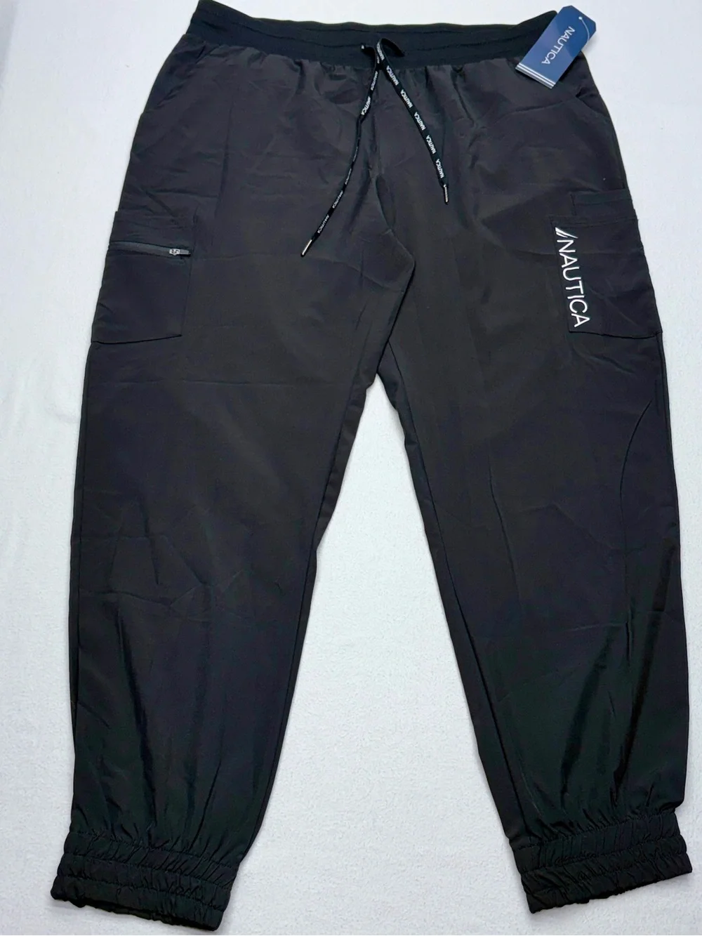 Nautica Cargo Lightweight Joggers Mens XL Black Performance NWT Unique with Draw